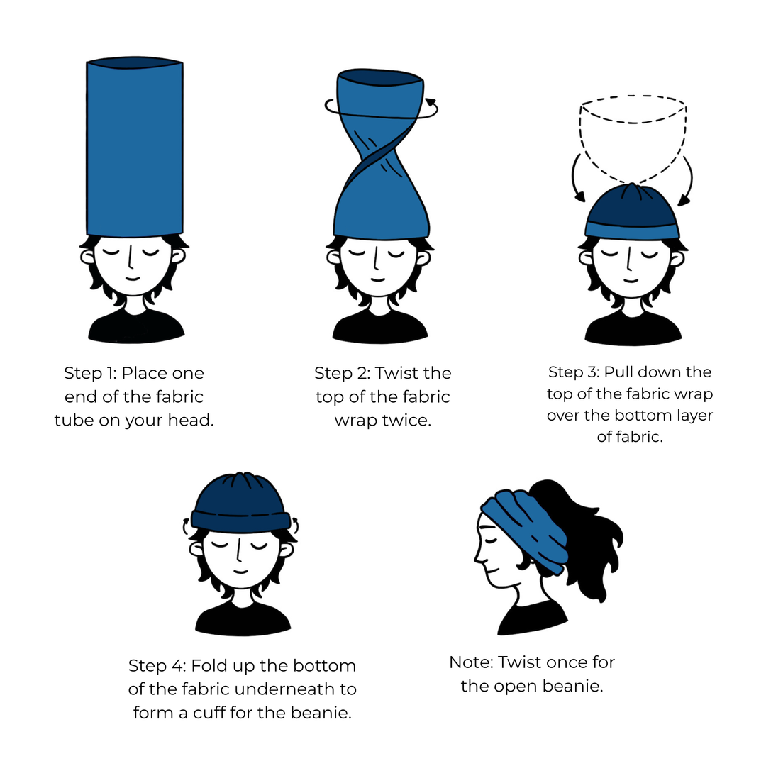 Black Merino Beanie Wrap - Ships from Wales UK