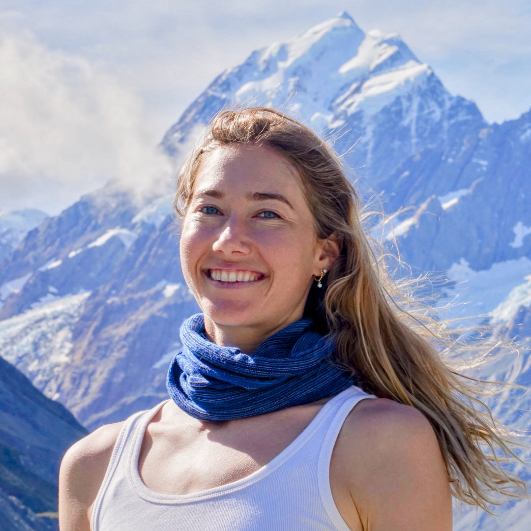 Alpine Blue Merino Beanie Wrap - Ships from Wales UK