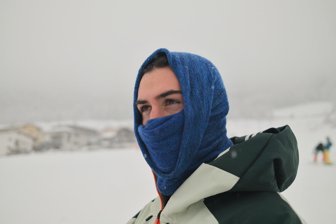 Alpine Blue Merino Beanie Wrap