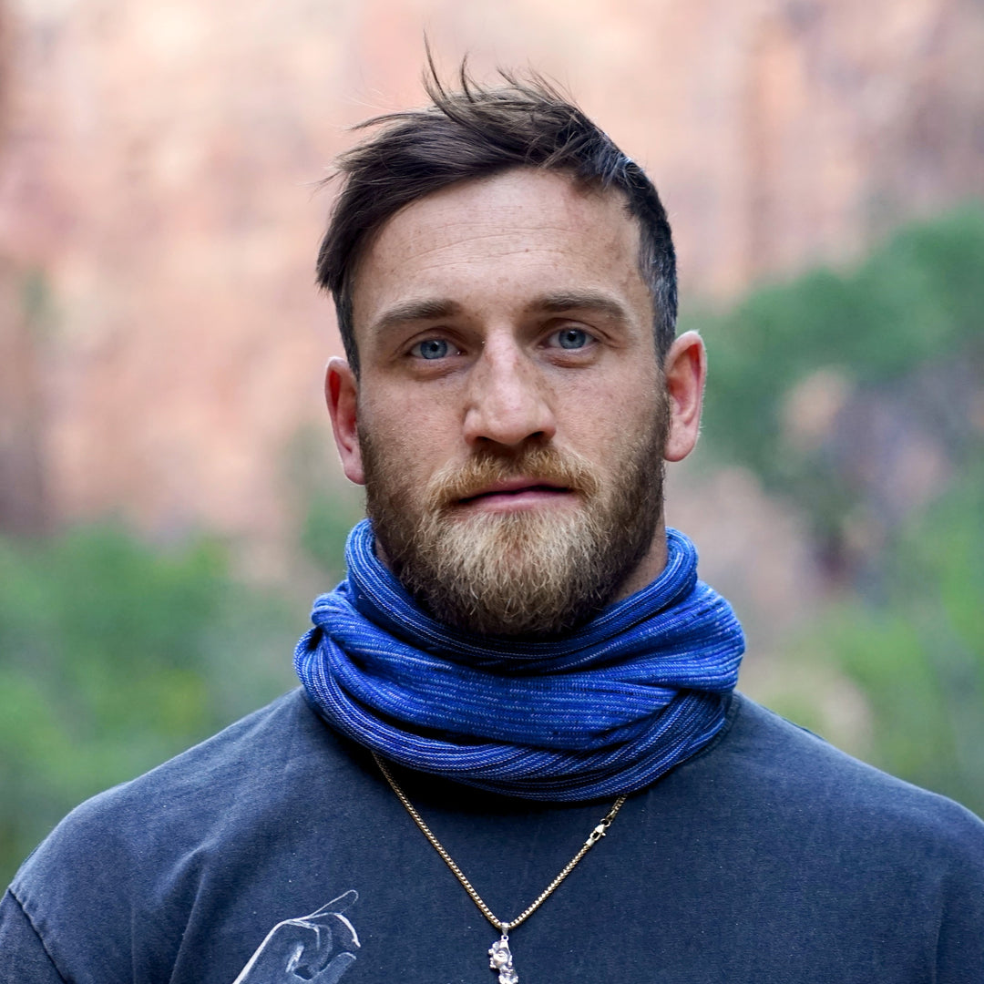 Alpine Blue Merino Beanie Wrap - Ships from Wales UK