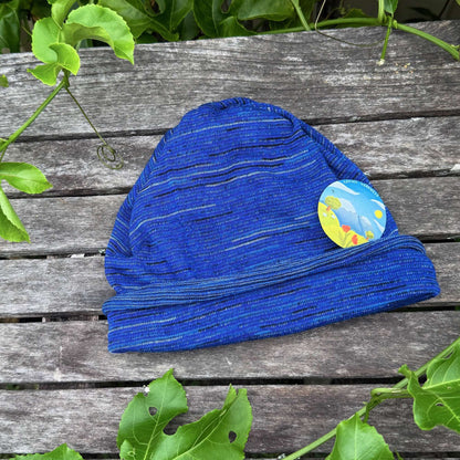 Alpine Blue Merino Beanie Wrap - Ships from Wales UK