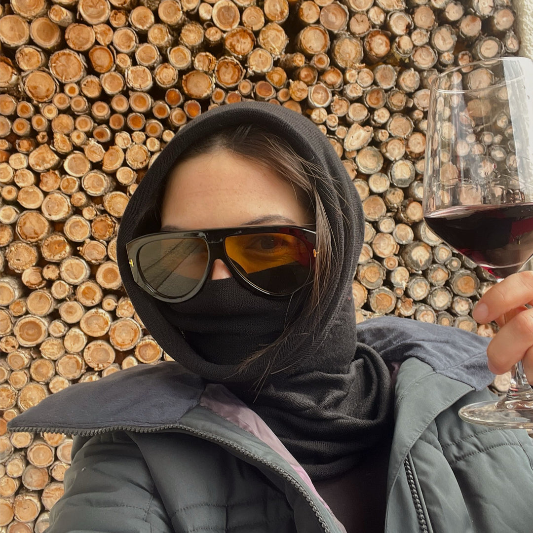 Black Merino Beanie Wrap - Ships from Wales UK