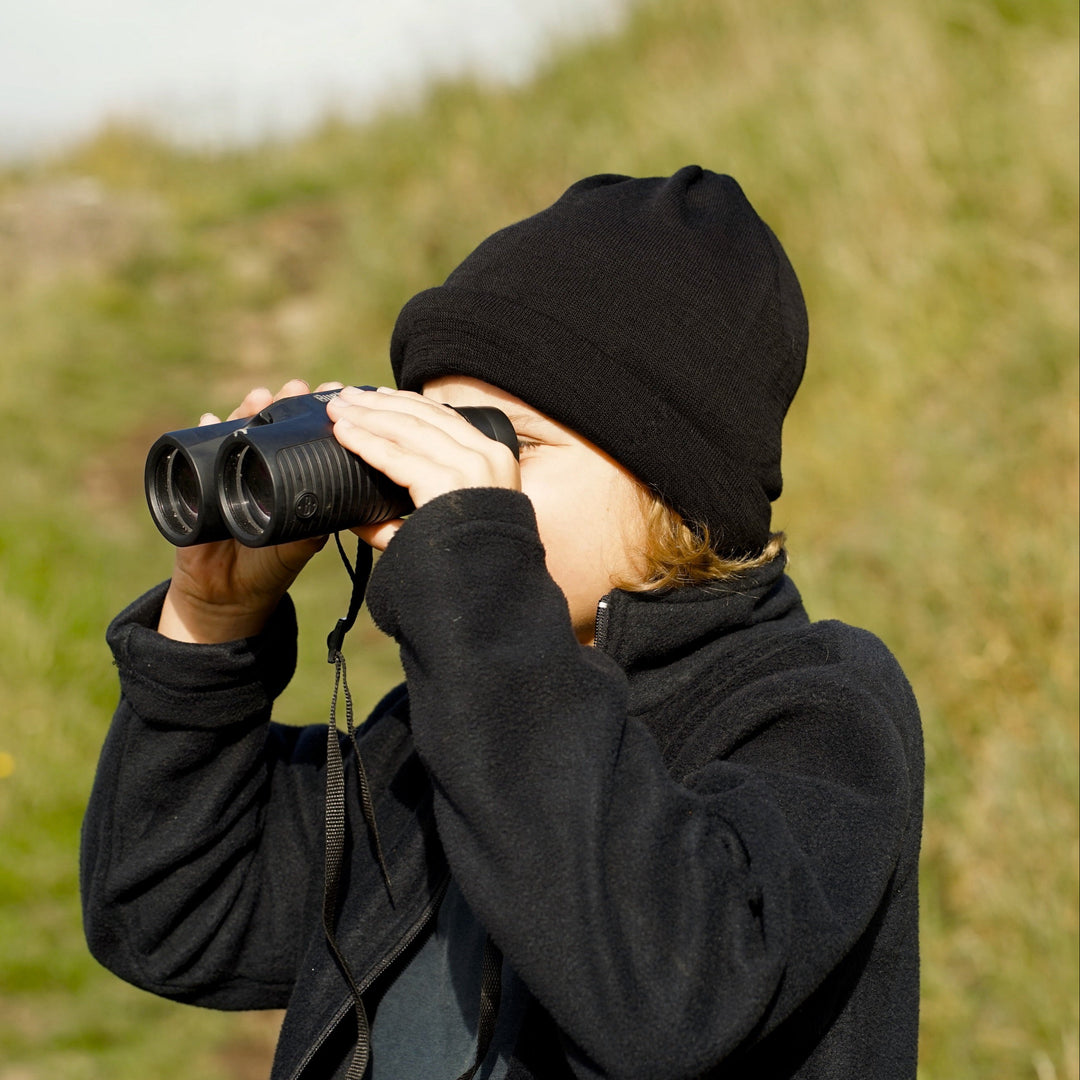 Black Merino Beanie Wrap - Ships from Wales UK