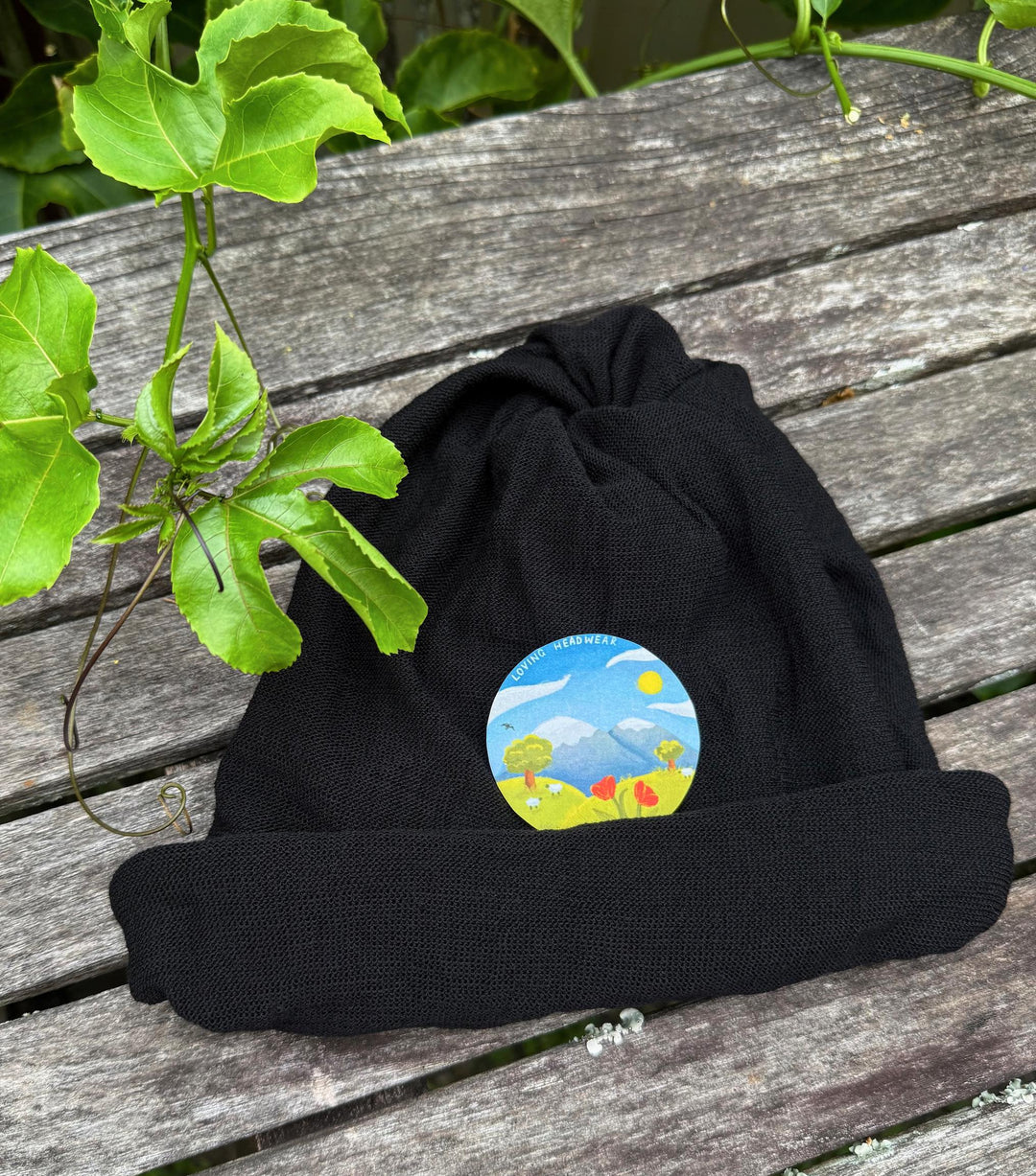 Black Merino Beanie Wrap
