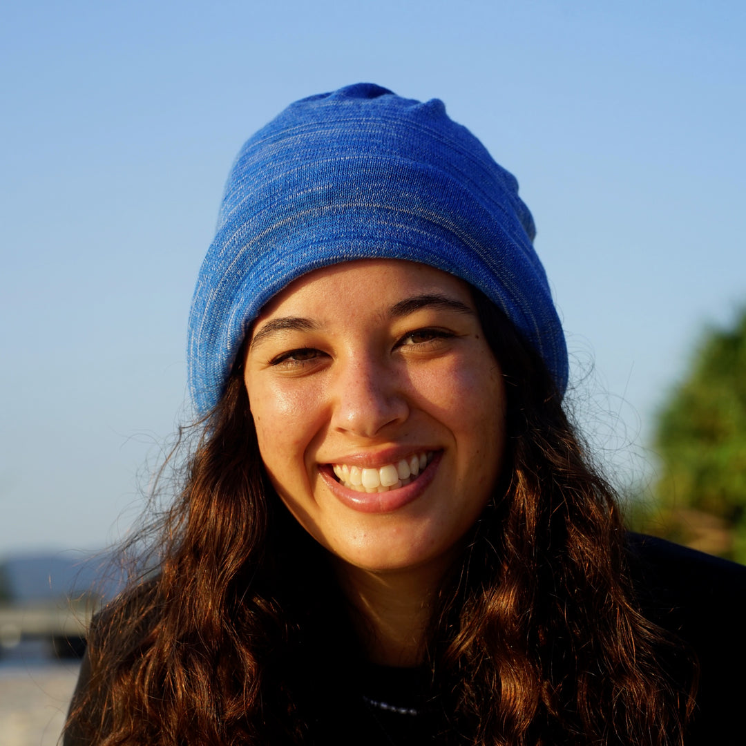 Ice Blue Merino Beanie Wrap