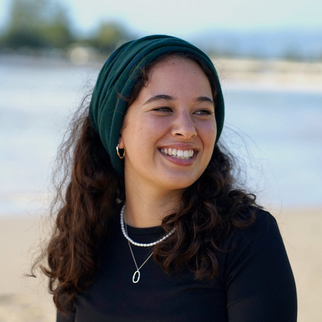 Forest Green Merino Beanie Wrap