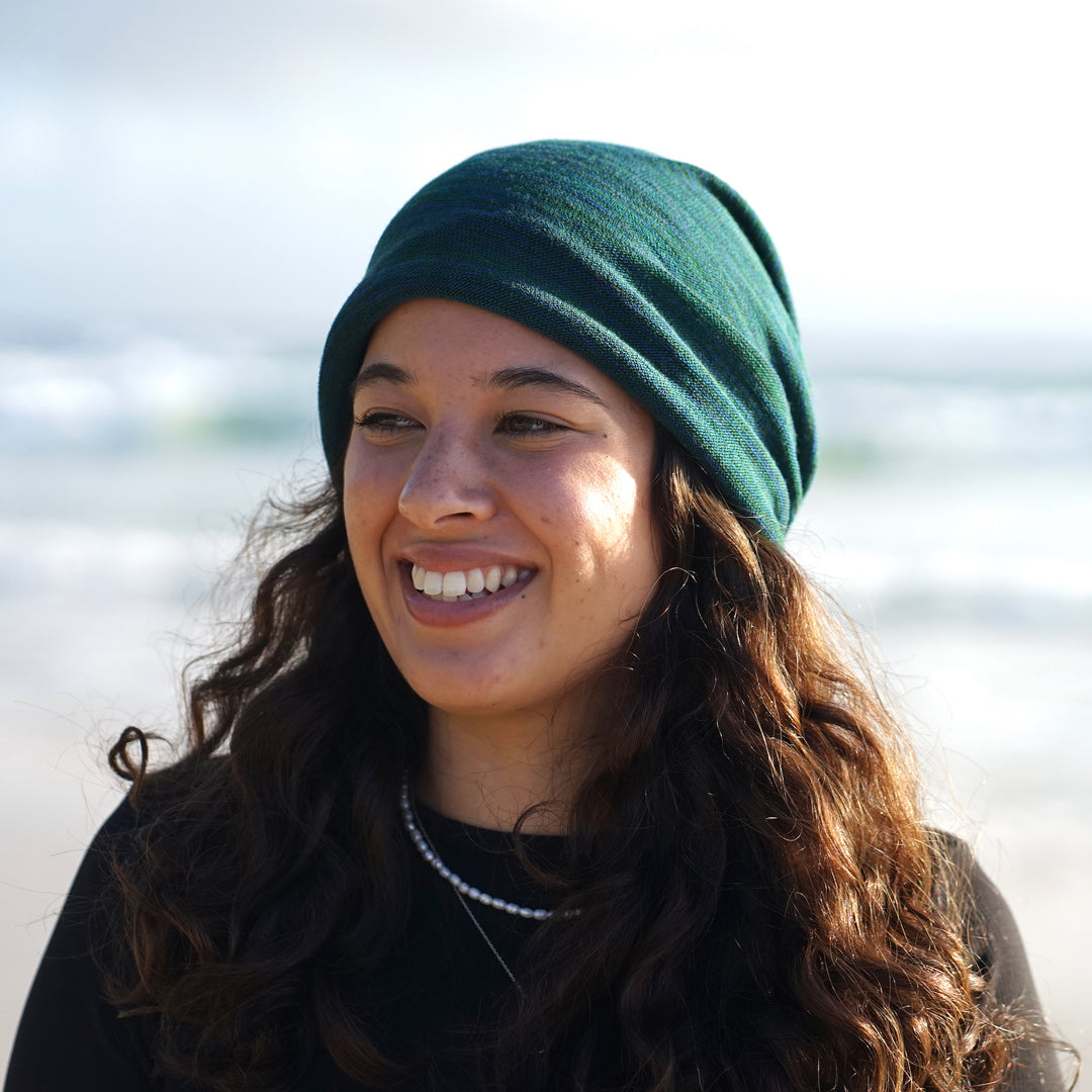 Forest Green Merino Beanie Wrap