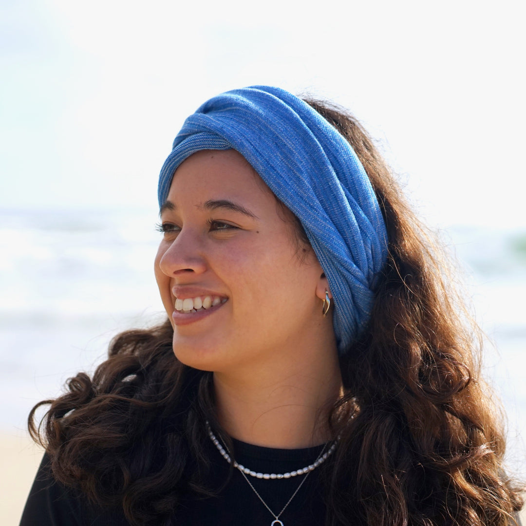 Ice Blue Merino Beanie Wrap