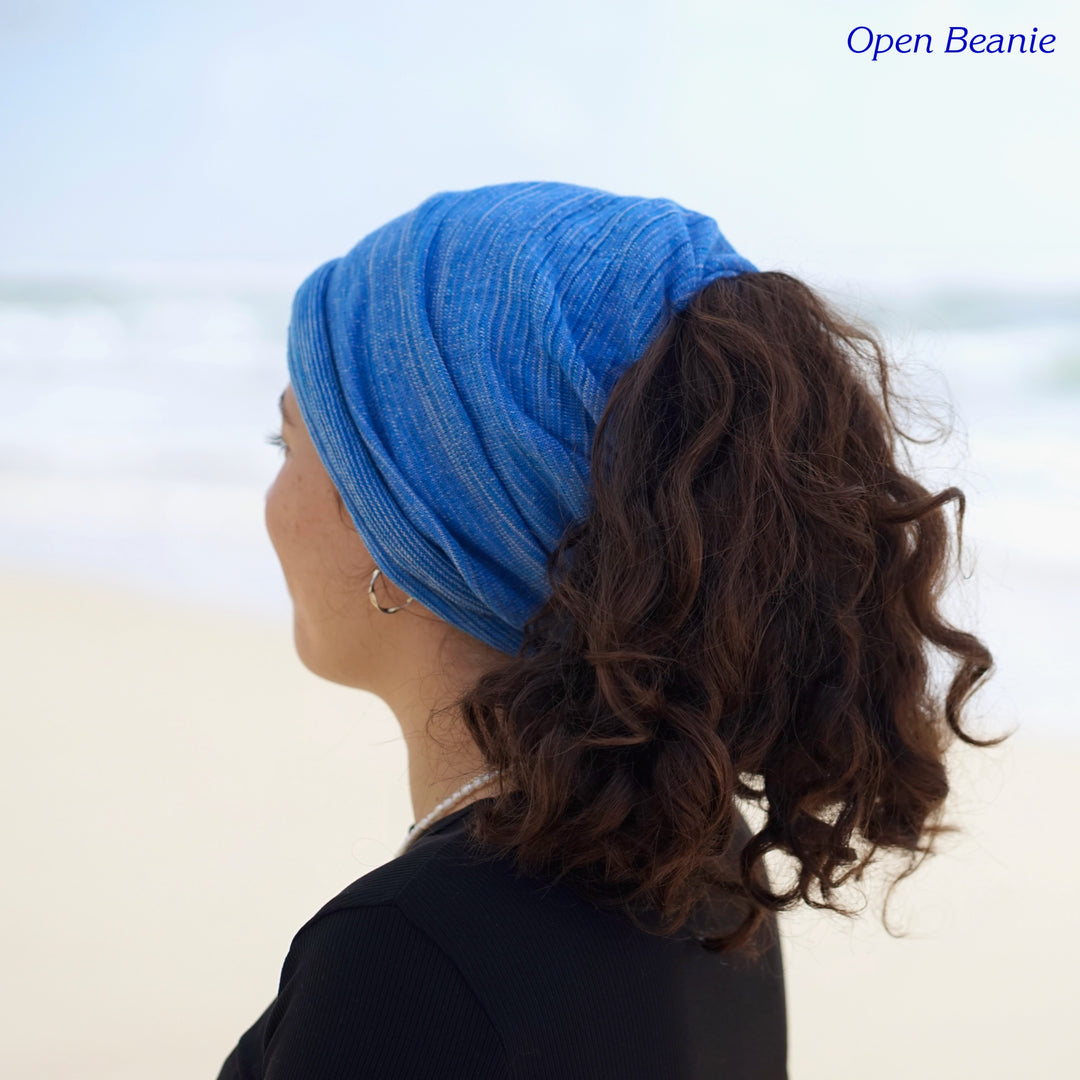 Ice Blue Merino Beanie Wrap
