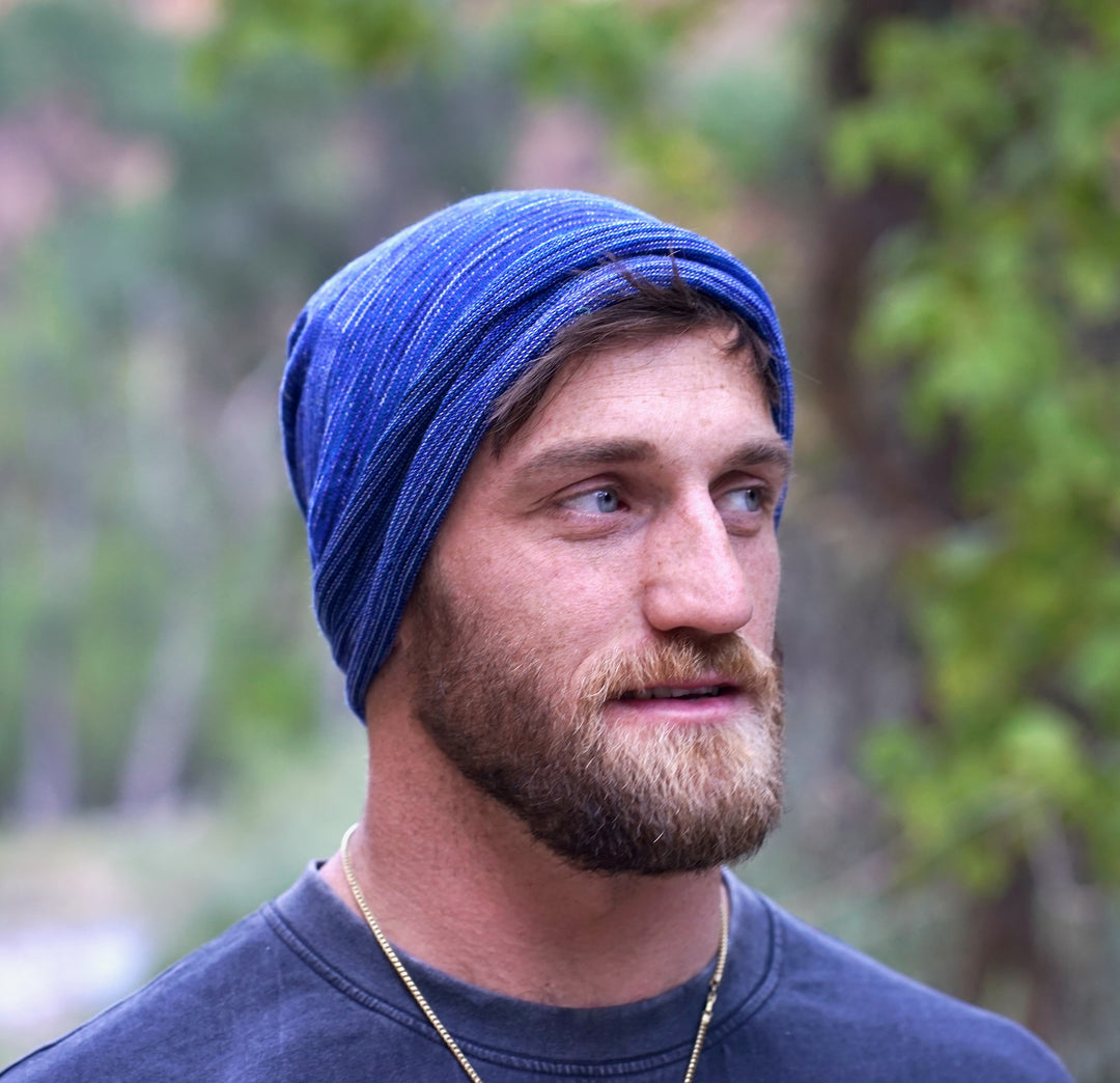 Alpine Blue Merino Beanie Wrap