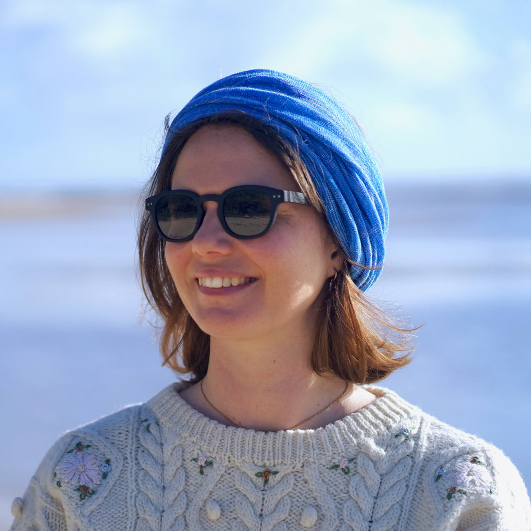 Ice Blue Merino Beanie Wrap