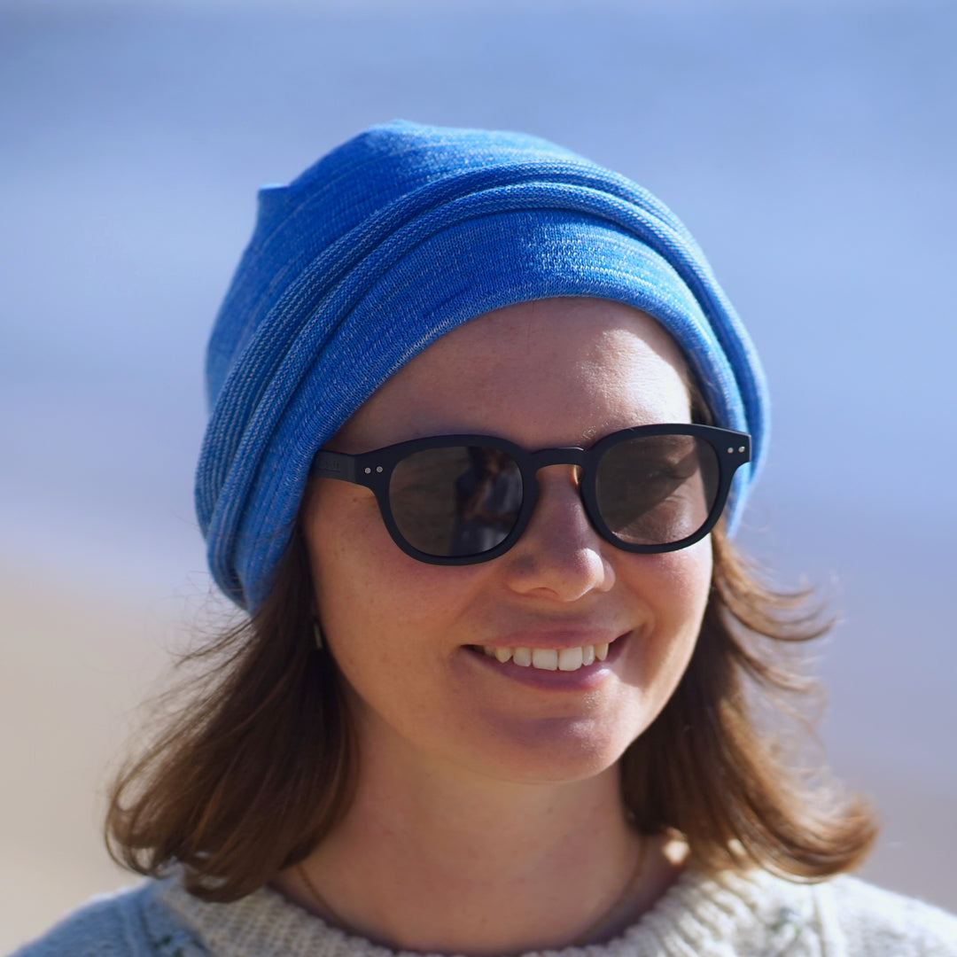 Ice Blue Merino Beanie Wrap