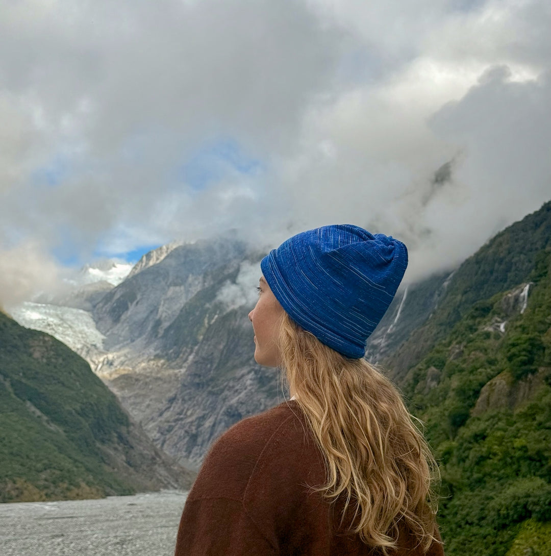 Alpine Blue Merino Beanie Wrap