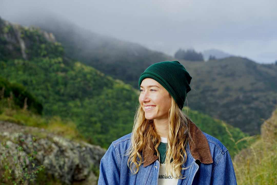Forest Green Merino Beanie Wrap