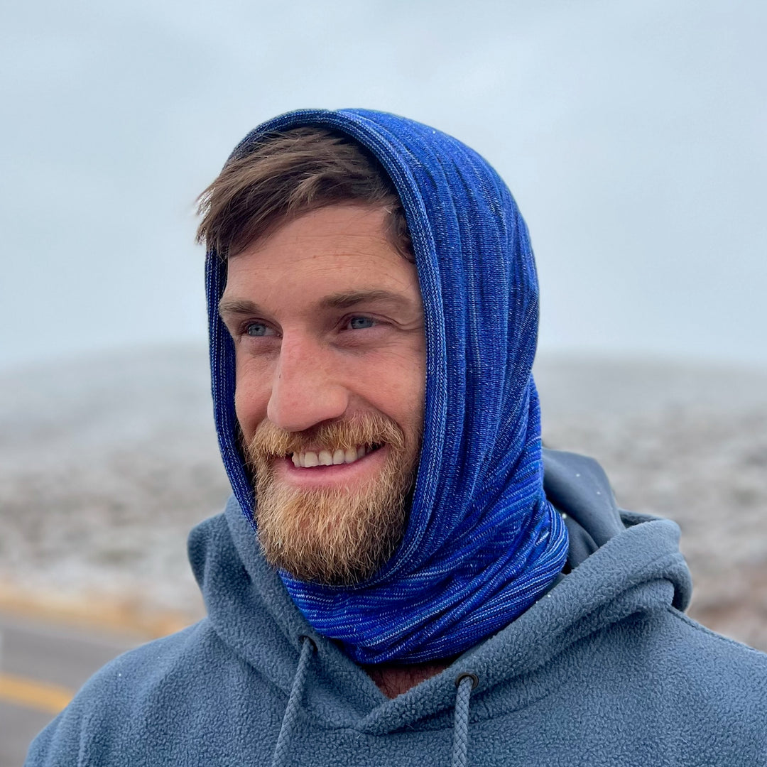 Alpine Blue Merino Beanie Wrap