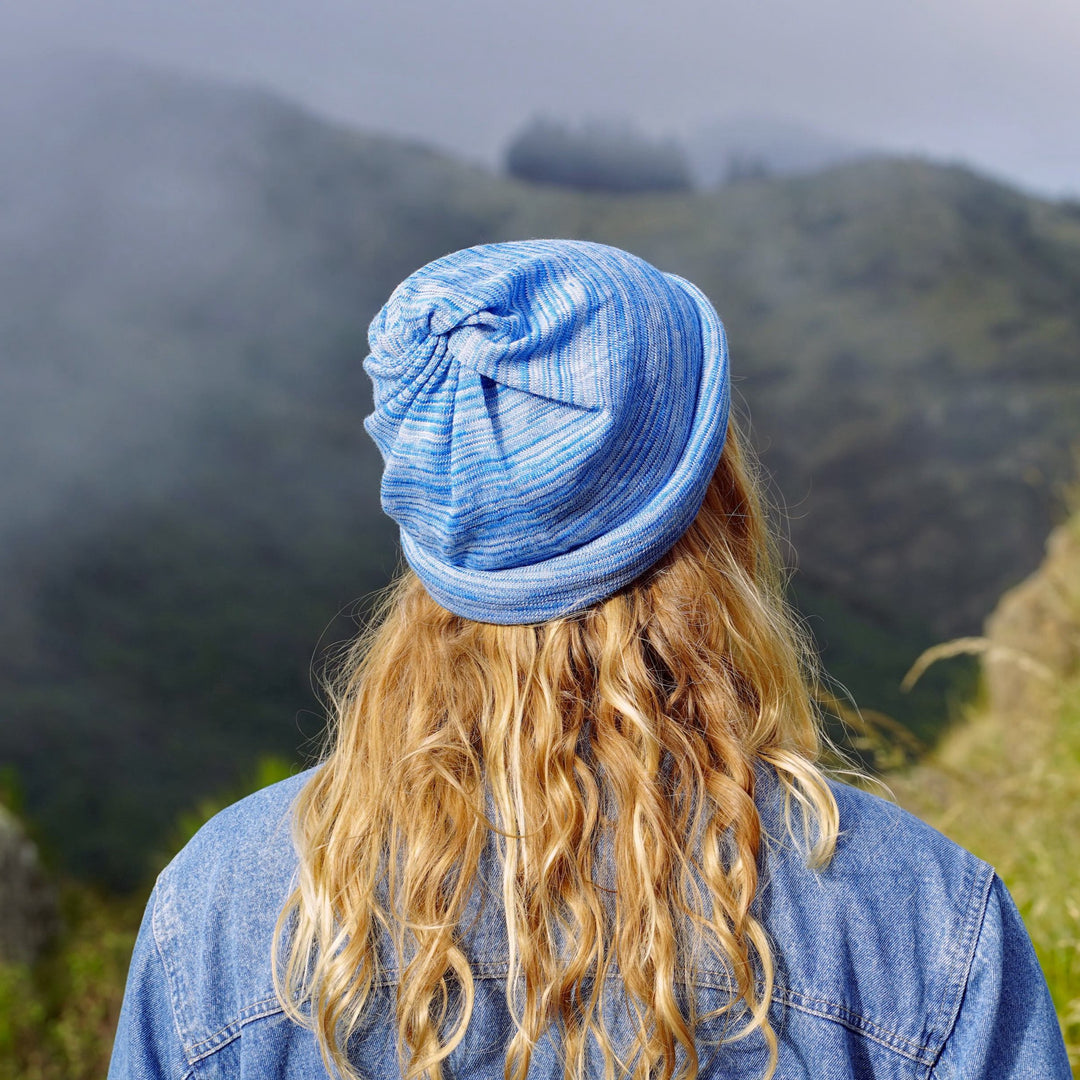 Ice Blue Merino Beanie Wrap - Ships from Wales UK