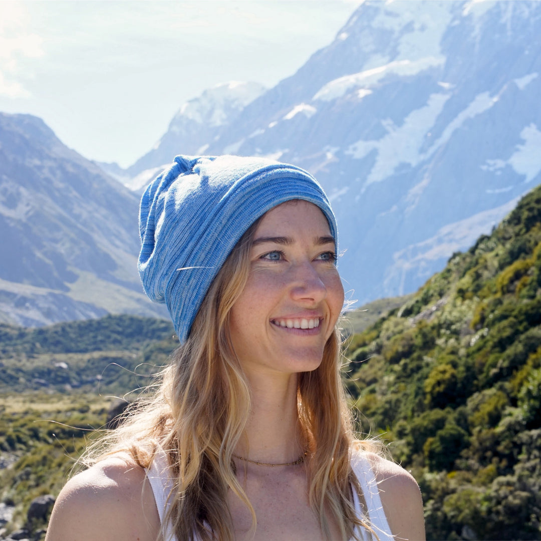 Ice Blue Merino Beanie Wrap - Ships from Wales UK