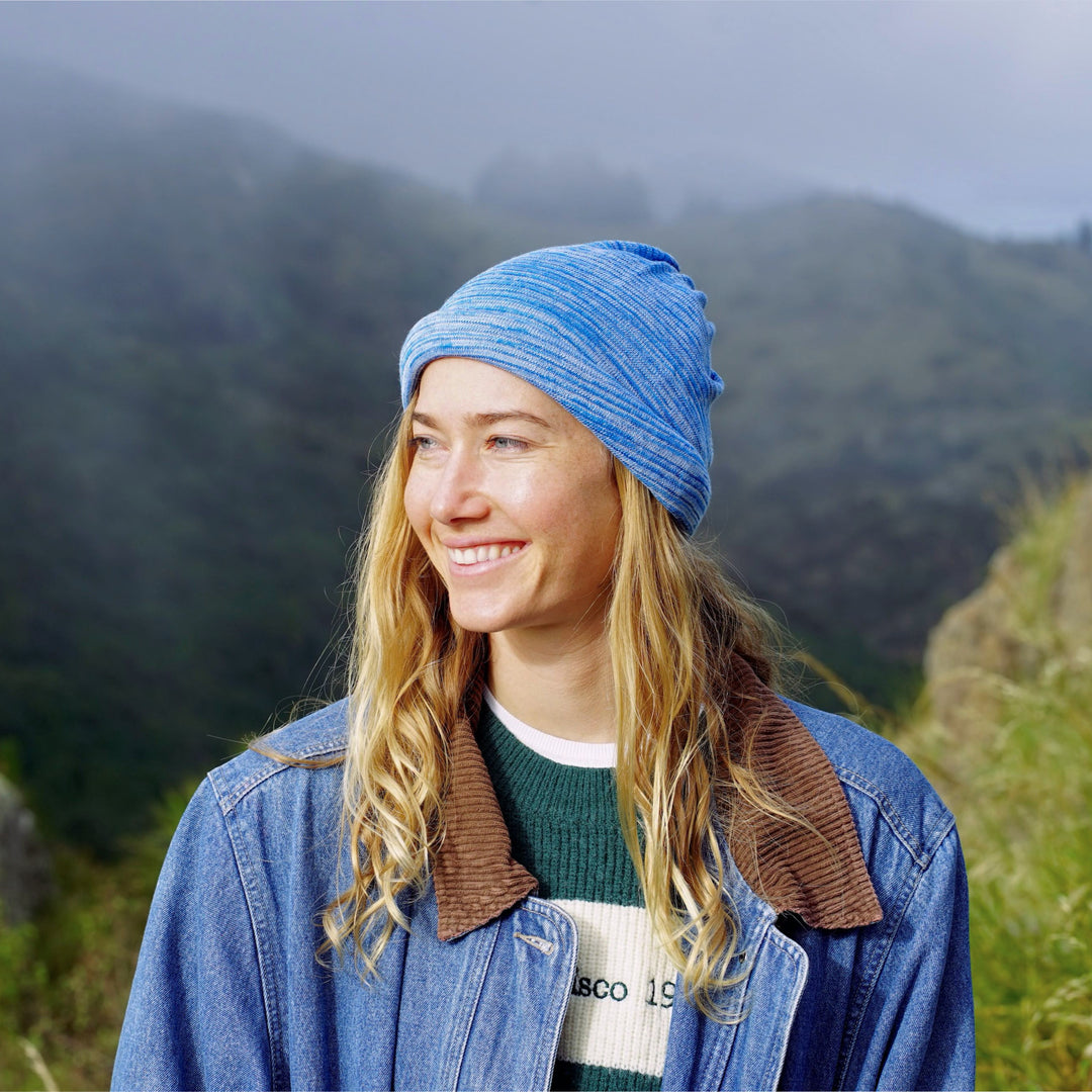 Ice Blue Merino Beanie Wrap - Ships from Wales UK