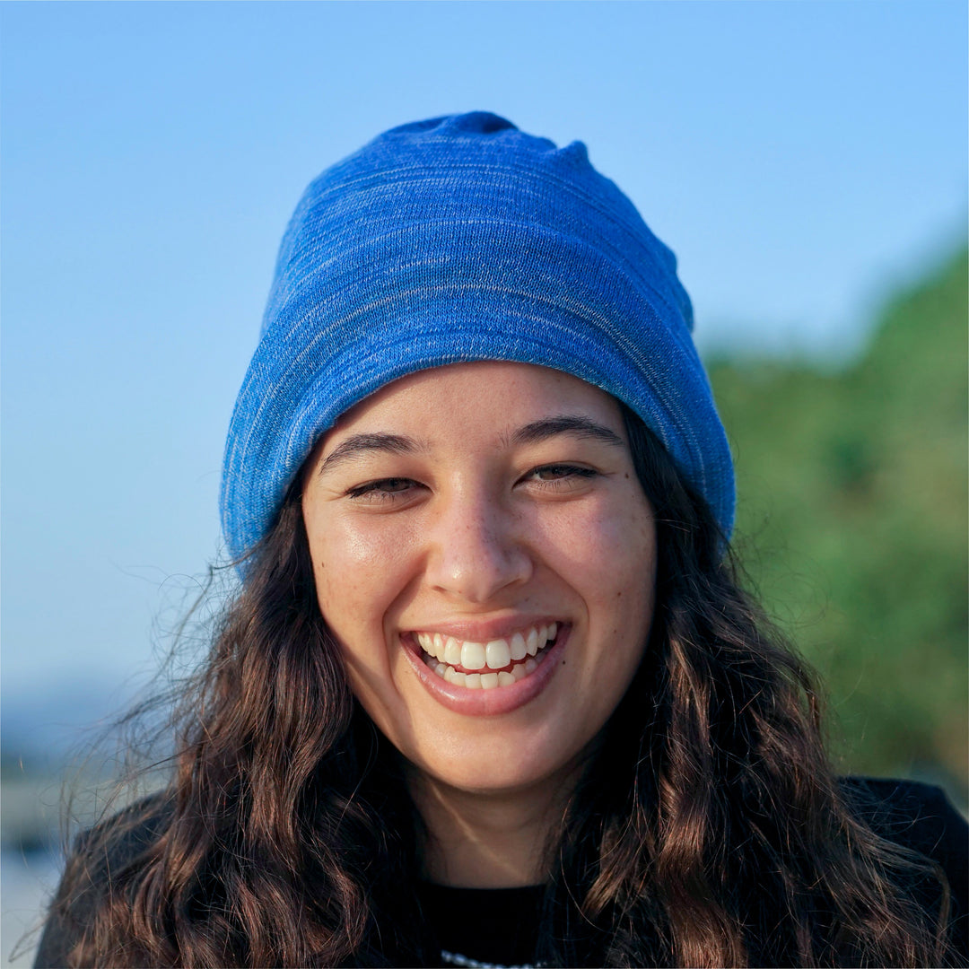 Ice Blue Merino Beanie Wrap - Ships from Wales UK