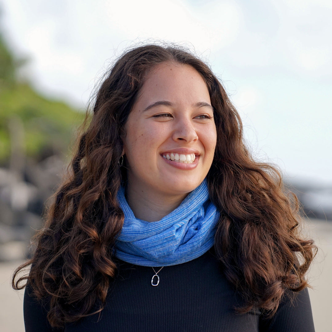 Ice Blue Merino Beanie Wrap - Ships from Wales UK