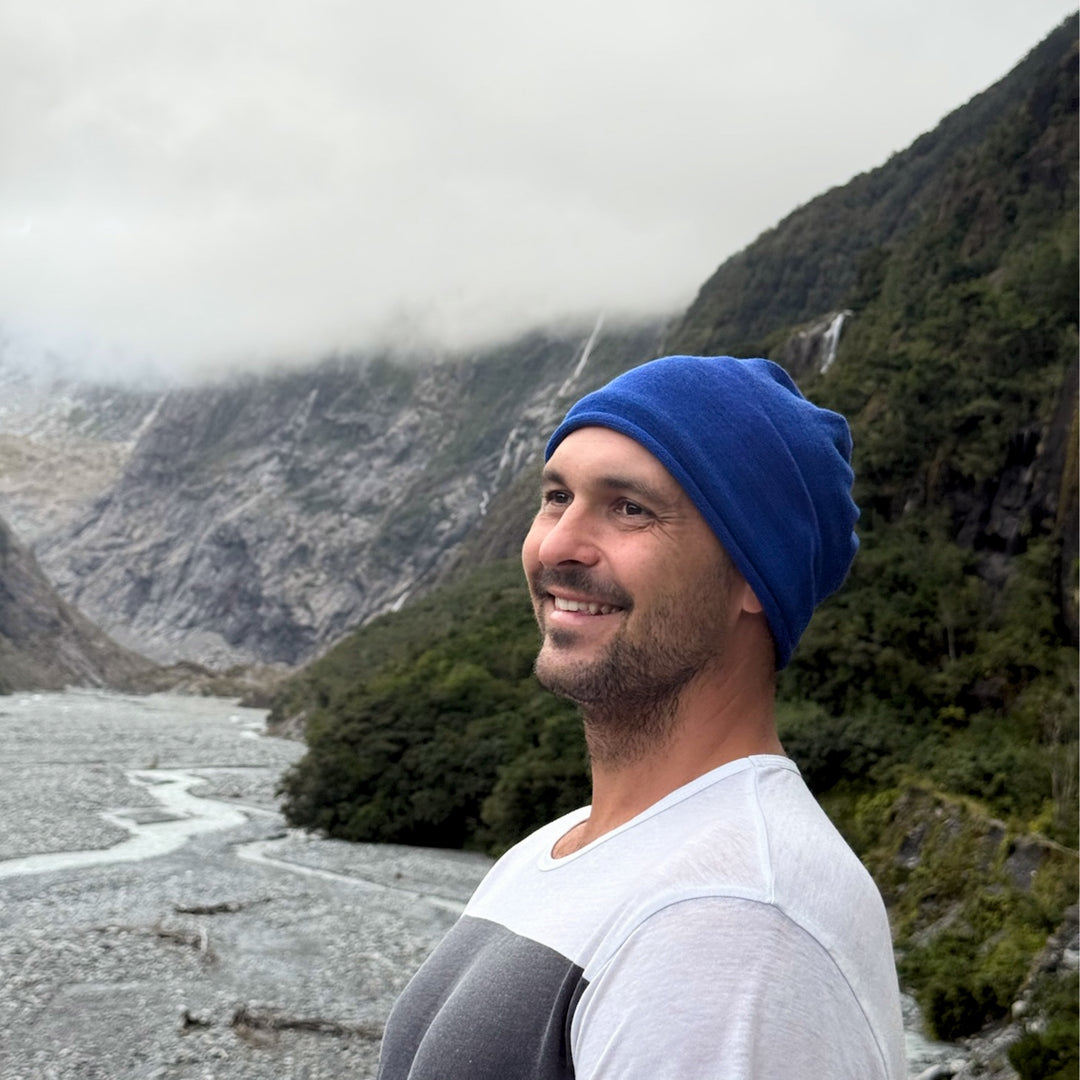 Lapis Blue Merino Beanie Wrap - Ships from Wales UK