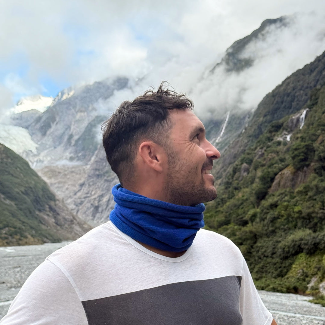 Lapis Blue Merino Beanie Wrap - Ships from Wales UK