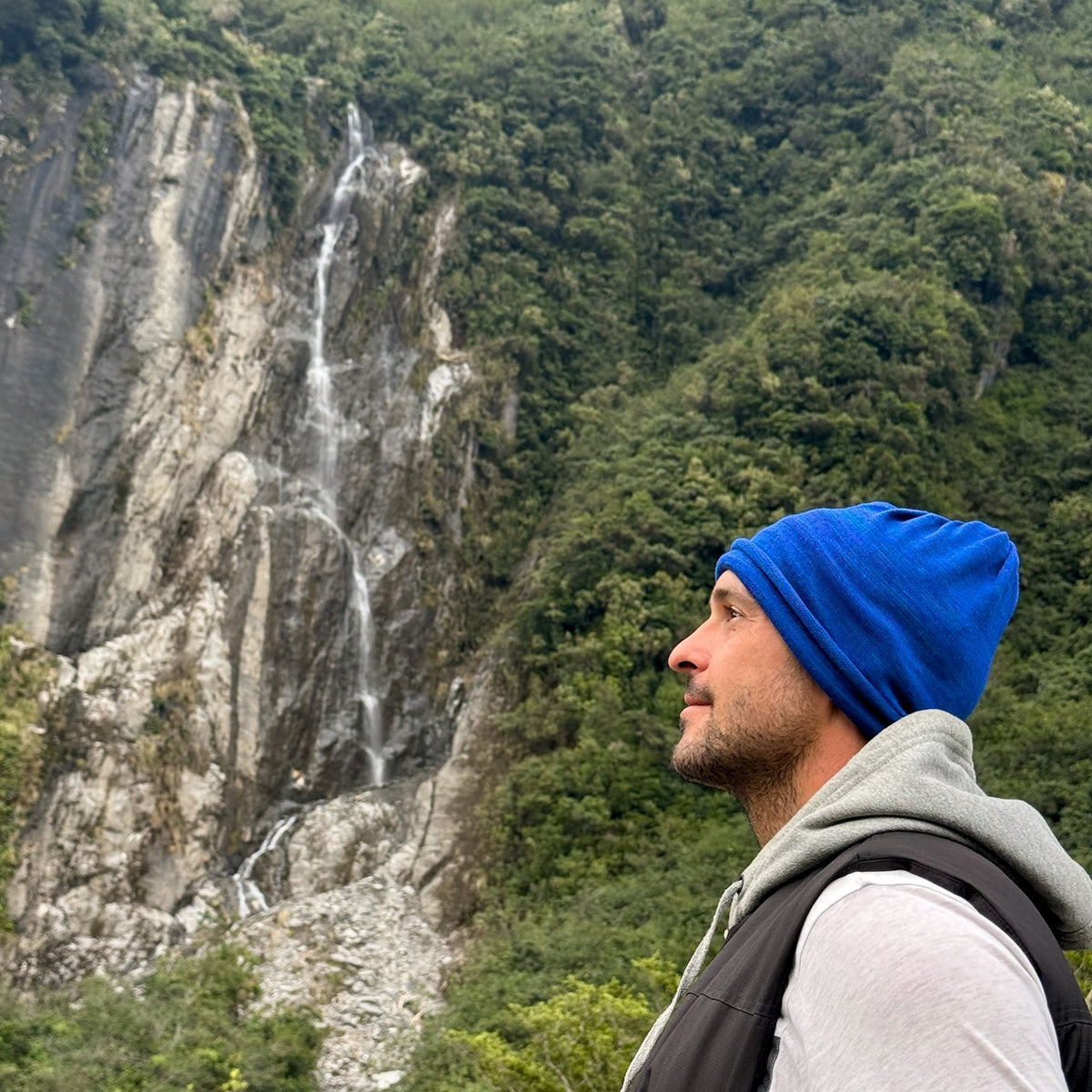 Sapphire Blue Merino Beanie Wrap - Ships from Wales UK