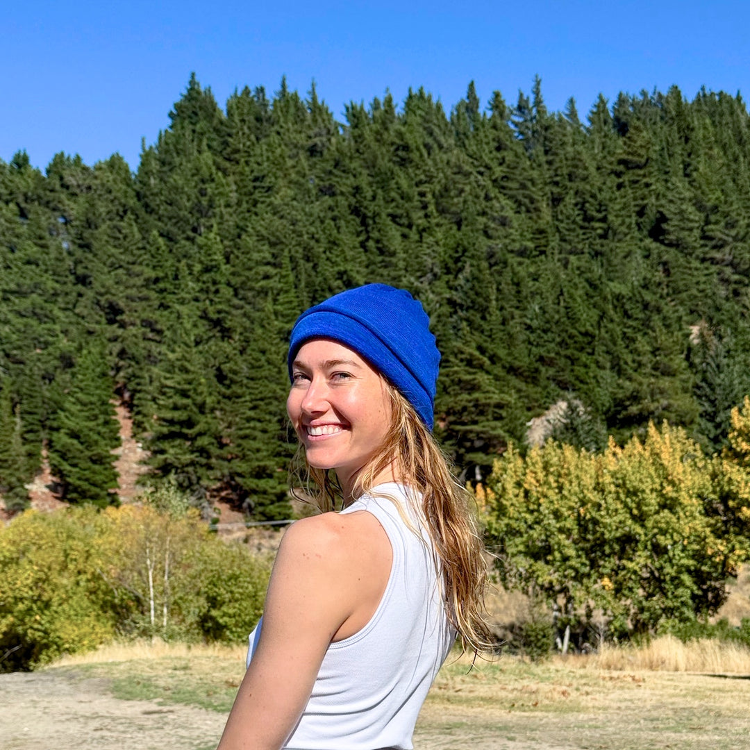 Lapis Blue Merino Beanie Wrap - Ships from Wales UK