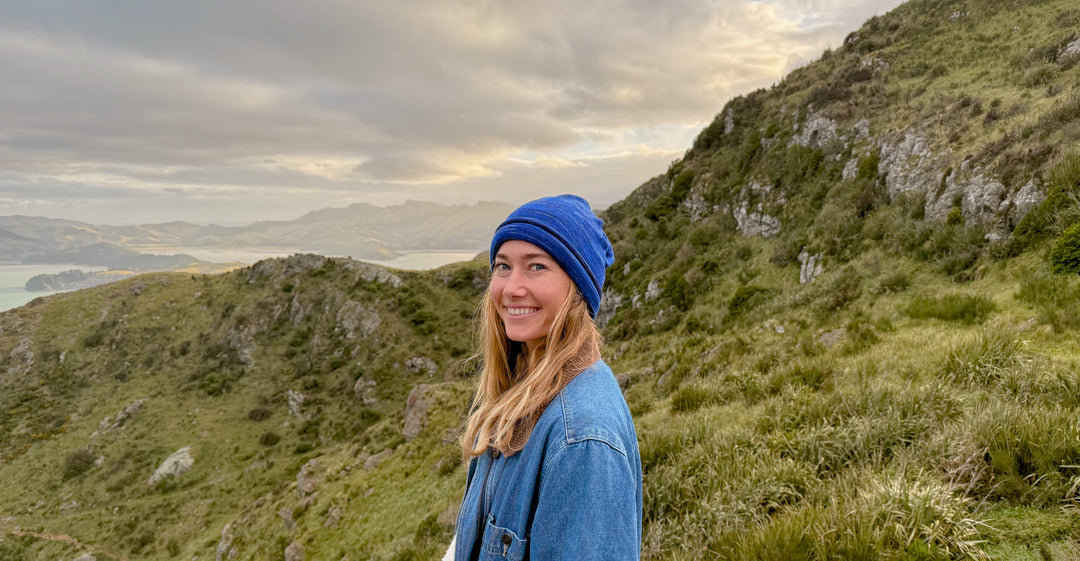 Alpine Blue Merino Beanie Wrap