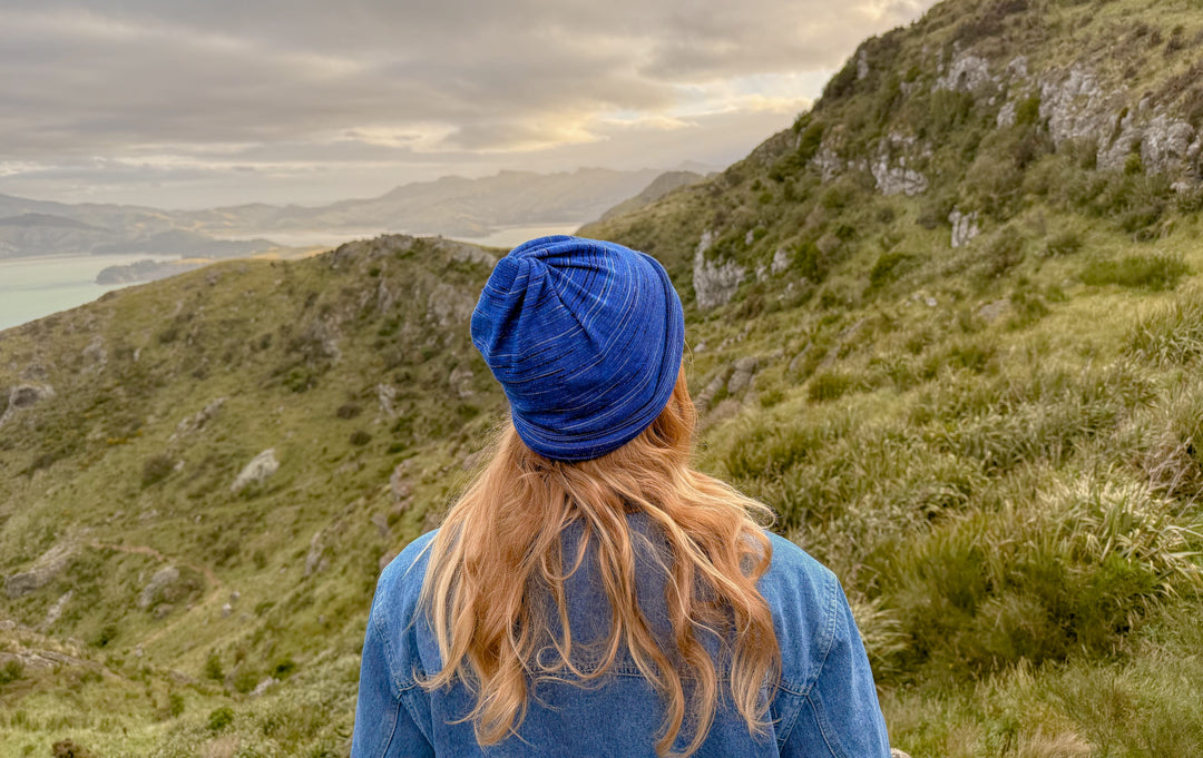 Alpine Blue Merino Beanie Wrap