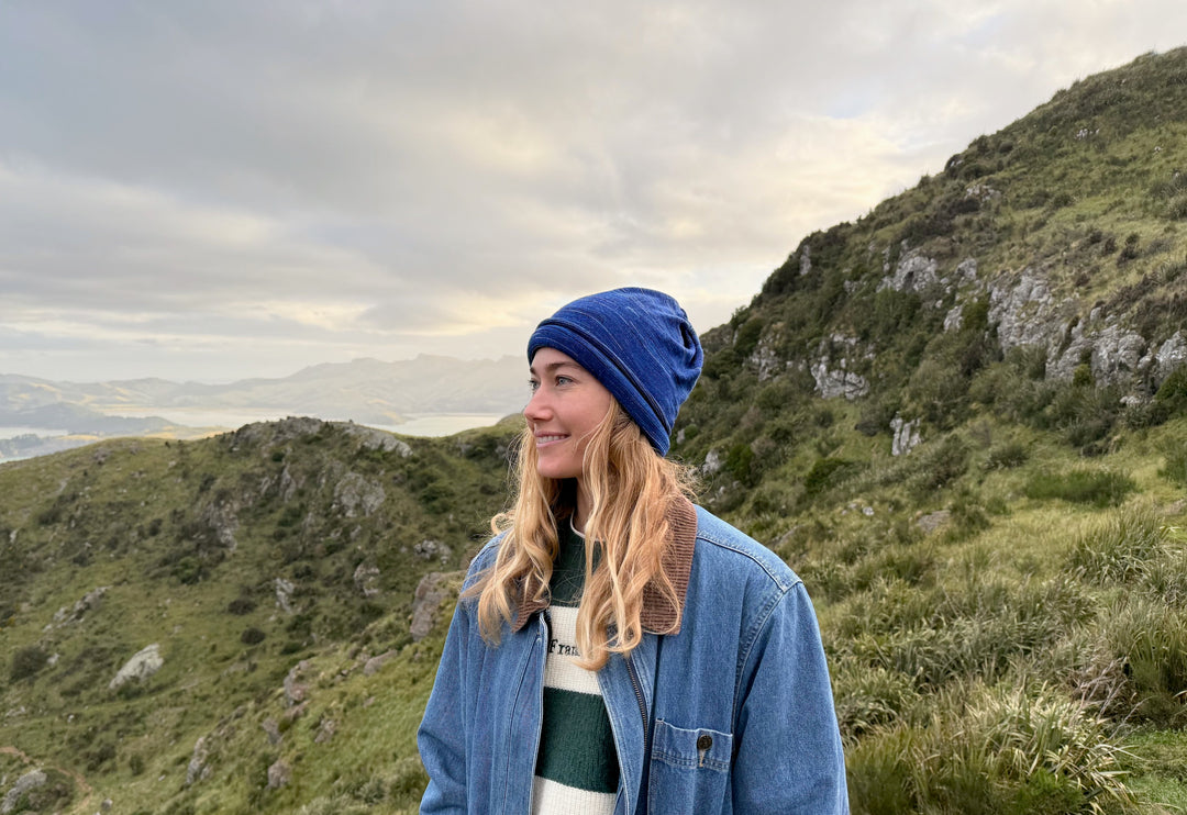 Alpine Blue Merino Beanie Wrap