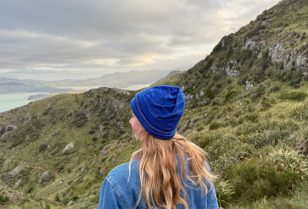 Alpine Blue Merino Beanie Wrap