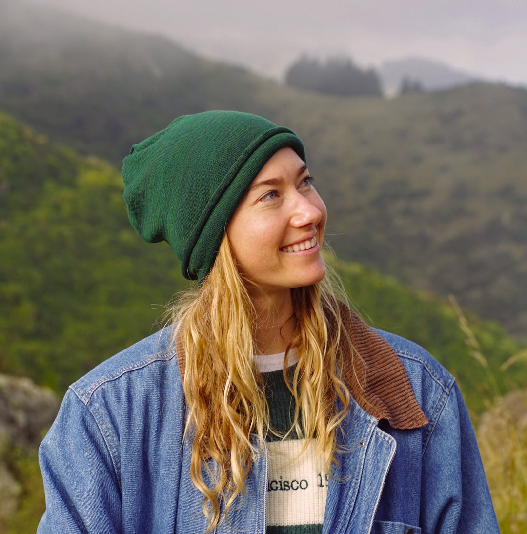 Forest Green Merino Beanie Wrap