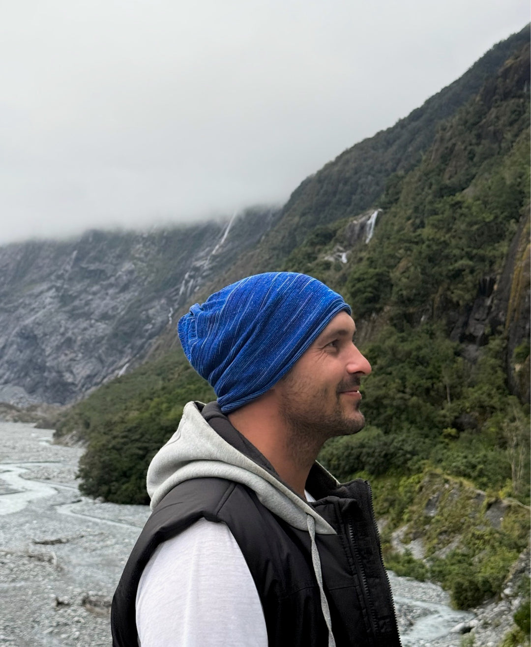 Alpine Blue Merino Beanie Wrap