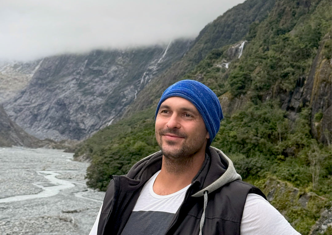 Alpine Blue Merino Beanie Wrap