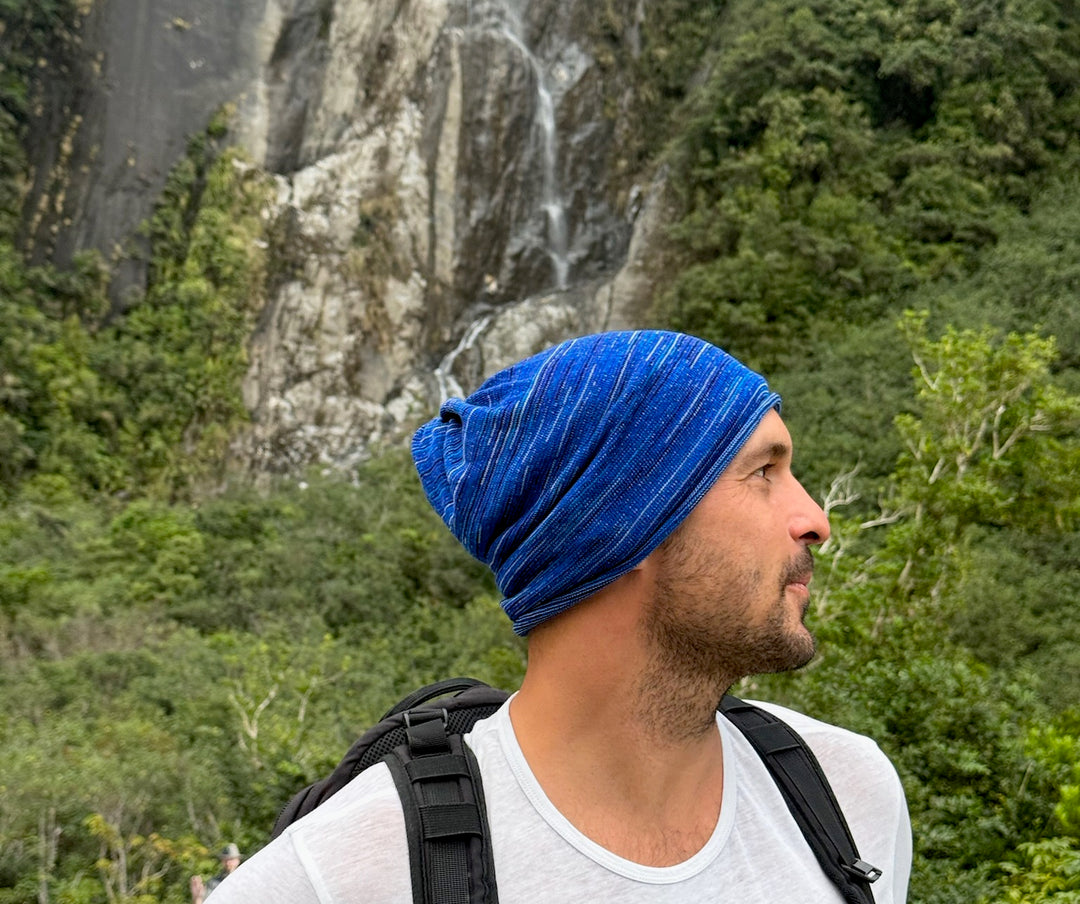 Alpine Blue Merino Beanie Wrap