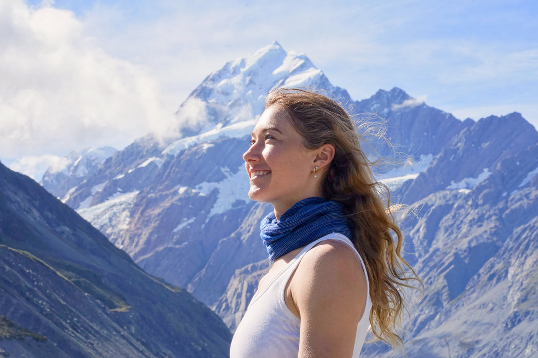 Alpine Blue Merino Beanie Wrap