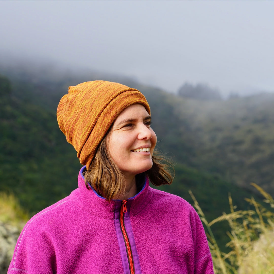 Mustard Tan Merino Beanie Wrap - Ships from Wales UK