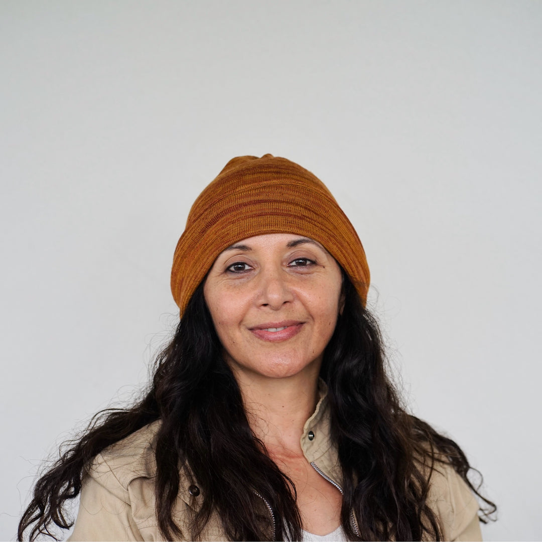 Mustard Tan Merino Beanie Wrap - Ships from Wales UK