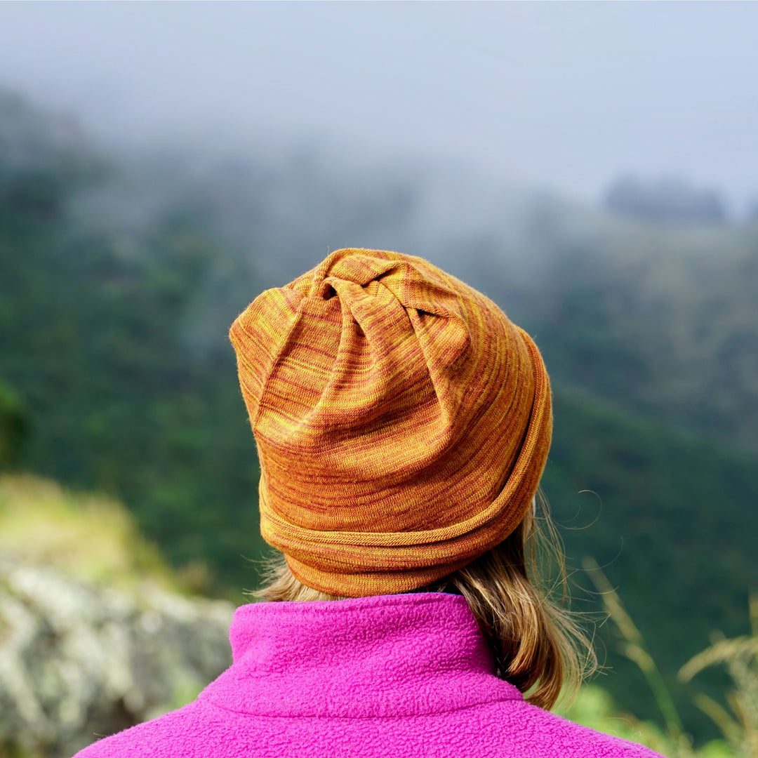 Mustard Tan Merino Beanie Wrap - Ships from Wales UK