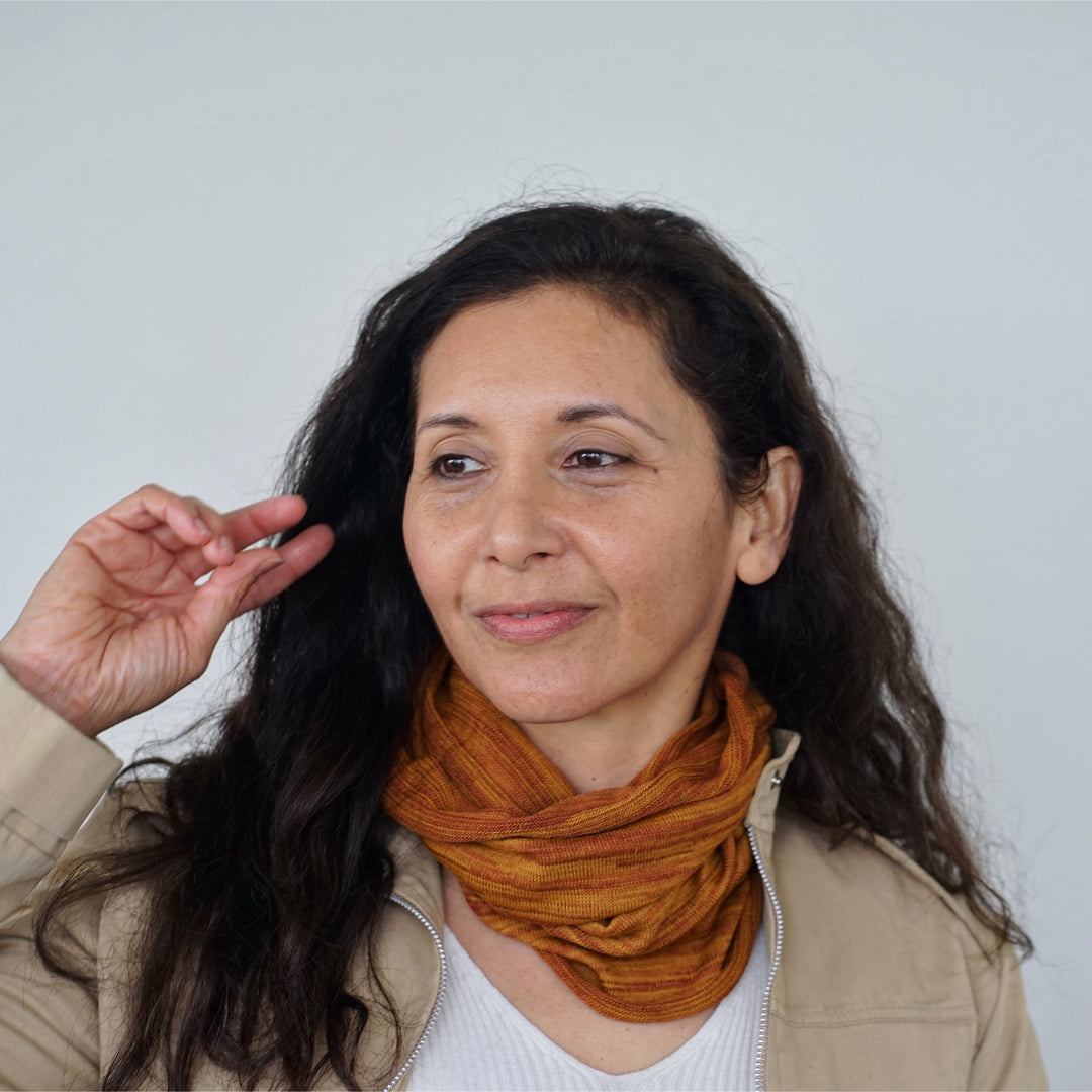 Mustard Tan Merino Beanie Wrap - Ships from Wales UK