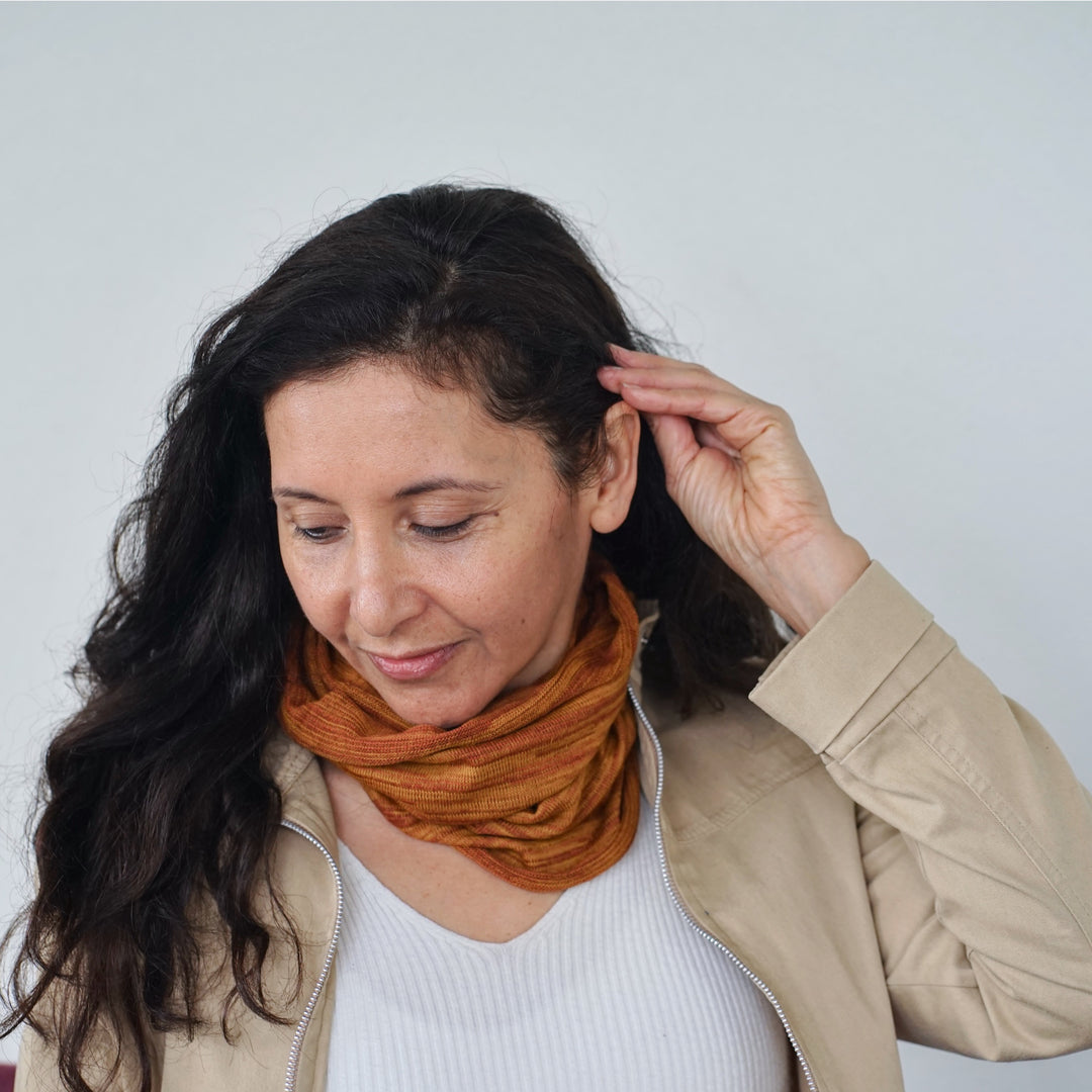 Mustard Tan Merino Beanie Wrap - Ships from Wales UK