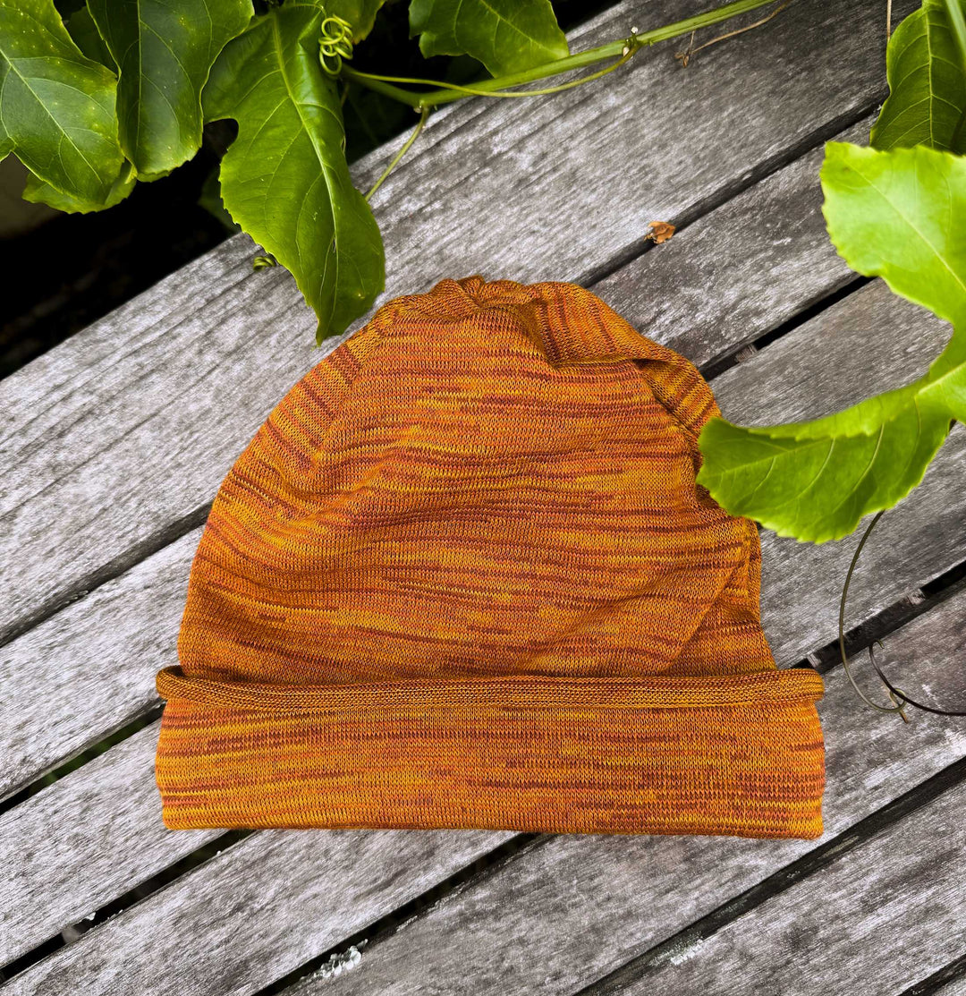 Mustard Tan Merino Beanie Wrap