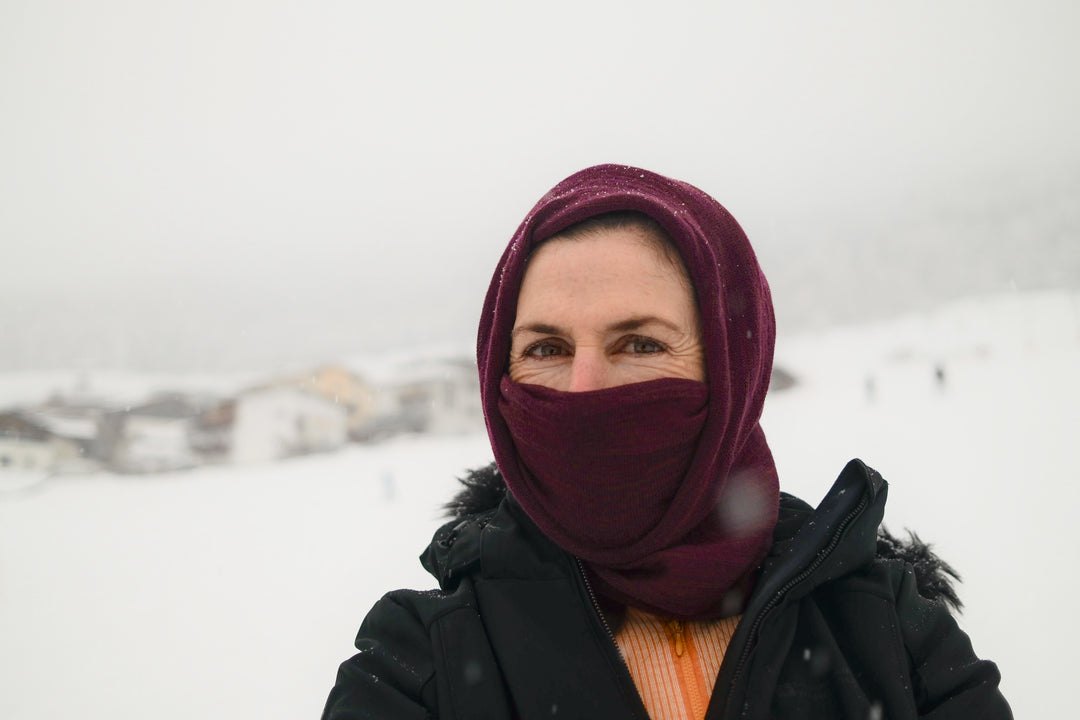 Rustic Plum Merino Beanie Wrap
