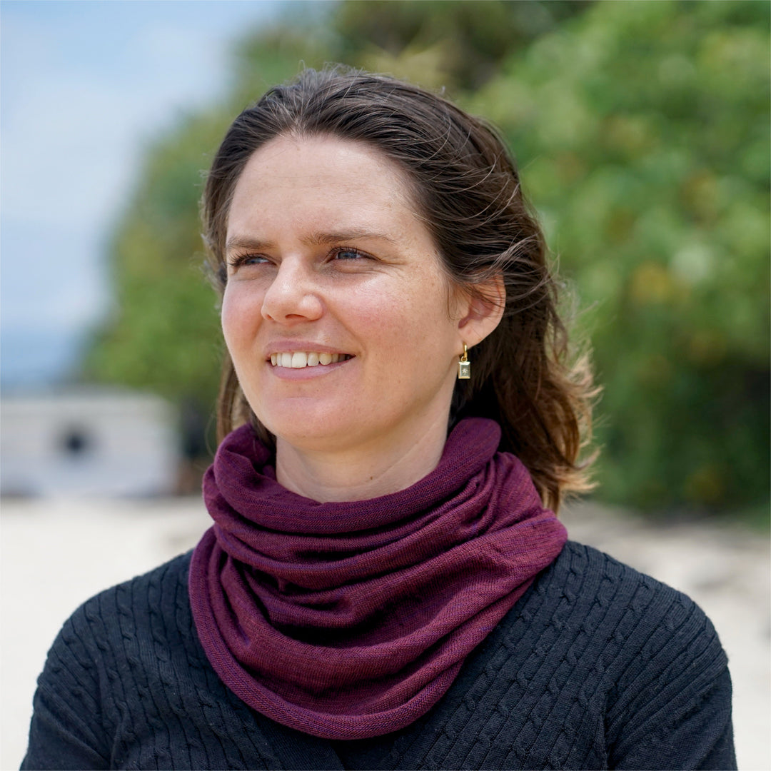 Rustic Plum Merino Beanie Wrap - Ships from Wales UK