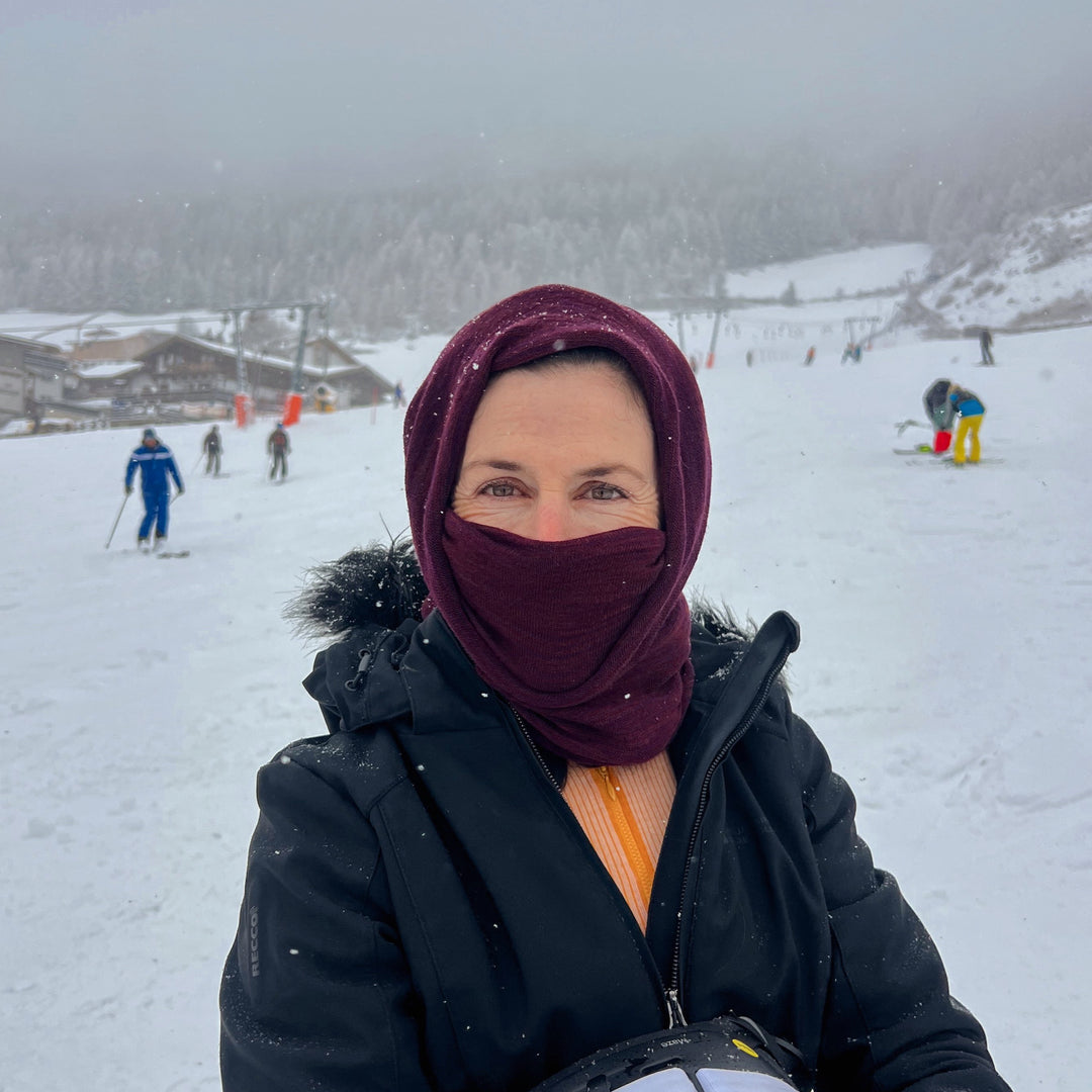 Rustic Plum Merino Beanie Wrap - Ships from Wales UK