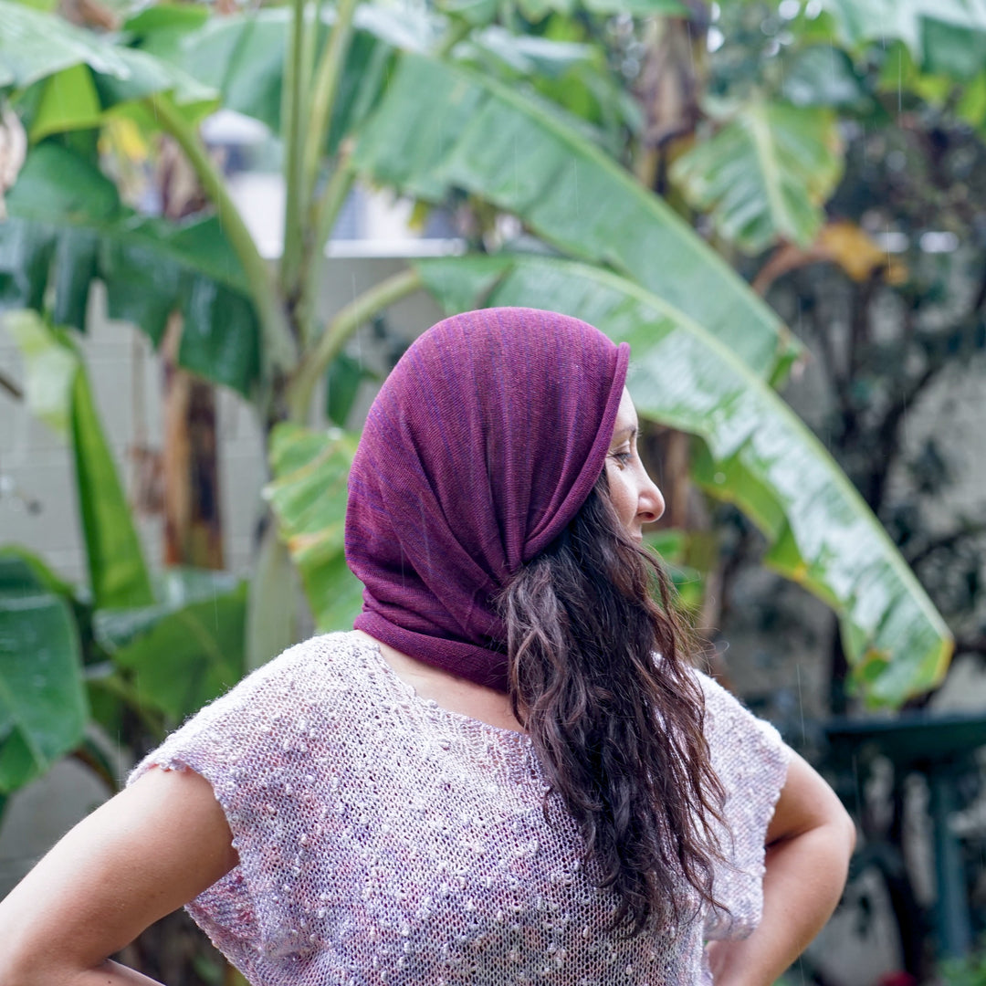 Rustic Plum Merino Beanie Wrap - Ships from Wales UK