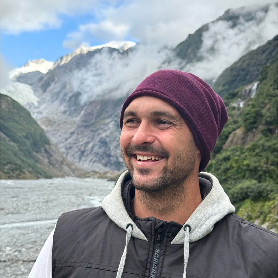 Rustic Plum Merino Beanie Wrap - Ships from Wales UK