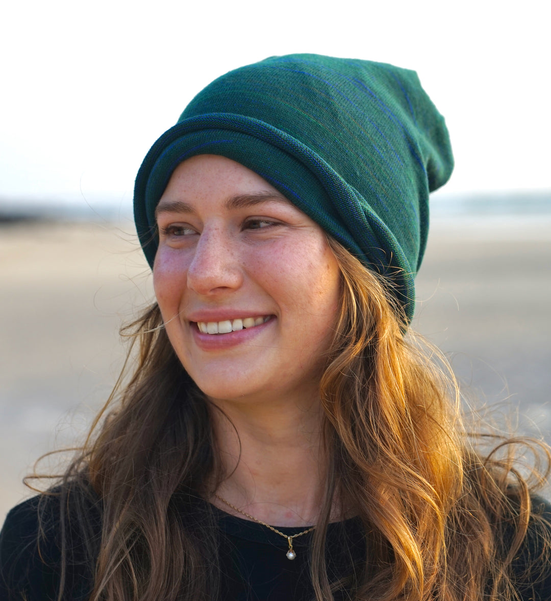Forest Green Merino Beanie Wrap