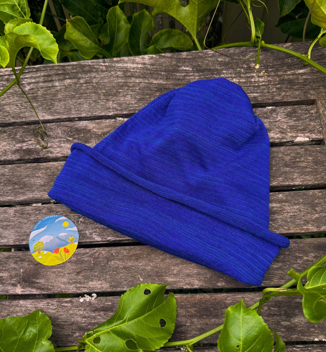 Lapis Blue Merino Beanie Wrap